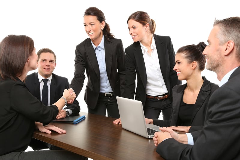 Handshake at a business event